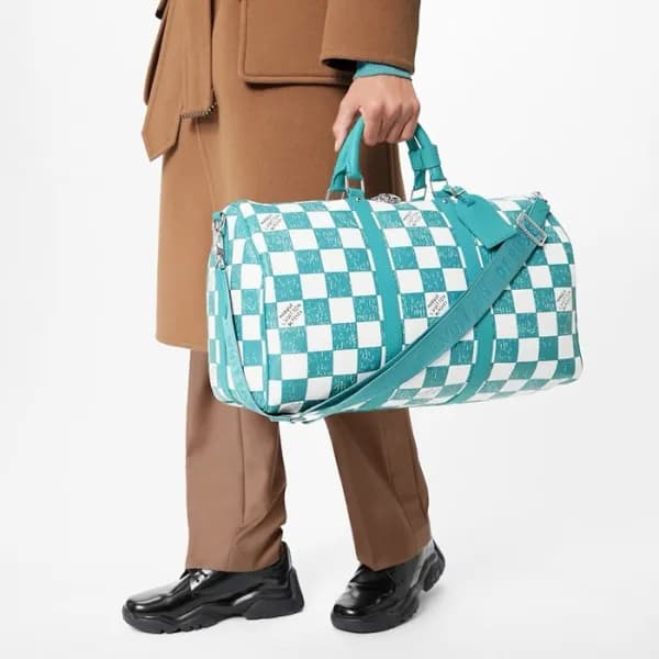 루이비통 남성 키폴 반둘리에 - Louis vuitton Mens Blue Keepall … - 1