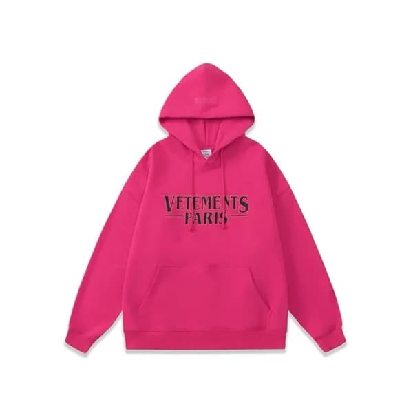 베트멍 남성 핑크 후드티 - Vetements Mens Pink Hoodie - vec72… - 1