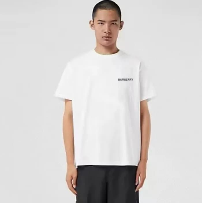 버버리 남성 화이트 반팔티 - Burberry Mens White Tshirts - buc… - 1
