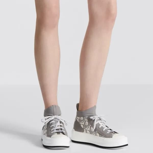 디올 여성 그레이 하이탑 스니커즈 - Dior Womens Gray Sneakers - d… - 1