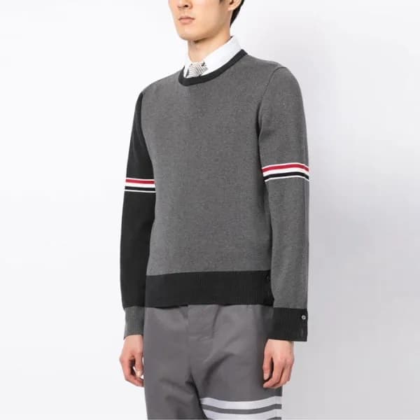 톰브라운 남성 그레이 니트 - Thom Browne Mens Gray Knits - thc… - 1