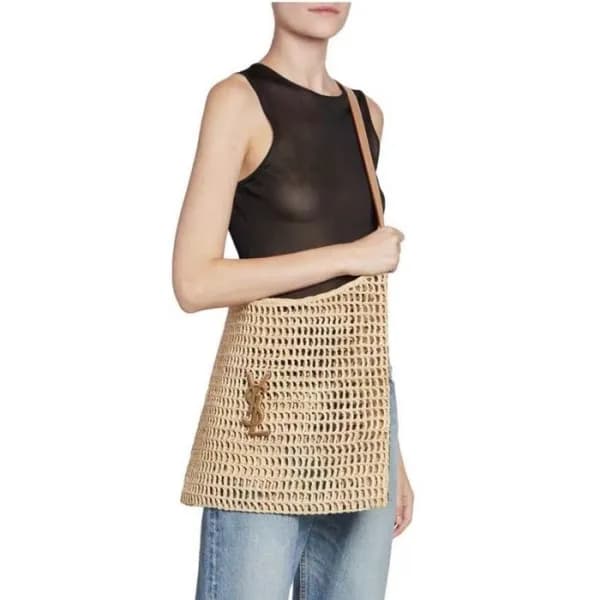 입생로랑 여성 라피아 마크라메 oxalis 숄더백 - Saint Laurent Womens… - 1