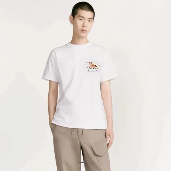 디올 남성 라운드 반팔 티셔츠 - Dior Mens Round Tshirt - dic126… - 1