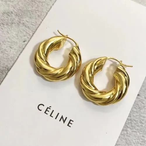 CELINE Yellow Gold Earring - 셀리느 여성용 18k도금 옐로우 골드 …
