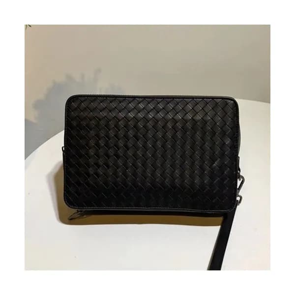 Bottega Veneta Leather Black Hand Bag,24cm - 보테가 베… - 1