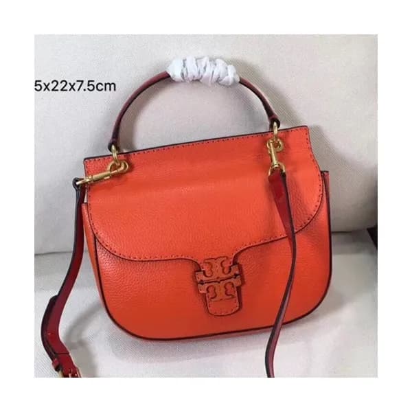 Tory Burch Leather Orange Tote Shoulder Bag,22cm -… - 1