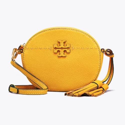 Tory Burch Leather Yellow Mcgraw Round Shoulder … - 1