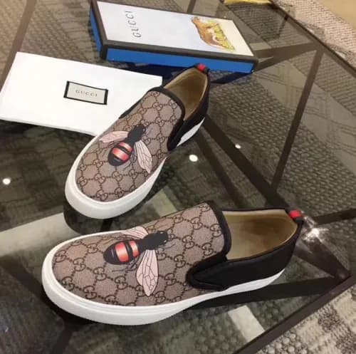Gucci 2018 Mens Honeybee Slip-on Beige -구찌 꿀벌 슬립온 … - 1