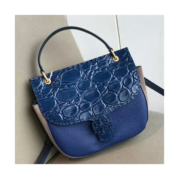 Tory Burch Leather Mcgraw Embossed Satchel Tote Sh… - 1