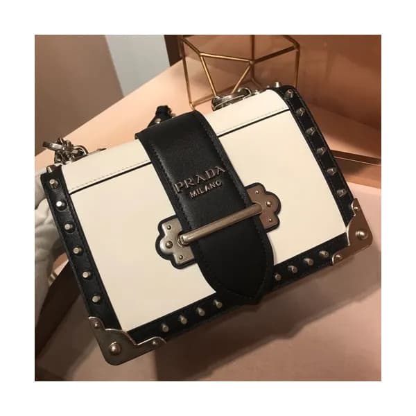 Prada Cahier Leather Shoulder Bag,20cm - 프라다 카이에 레… - 1