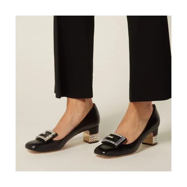 Gucci 2019 Ladies Web Cubic Middle-heel pumps - 구찌… - 1