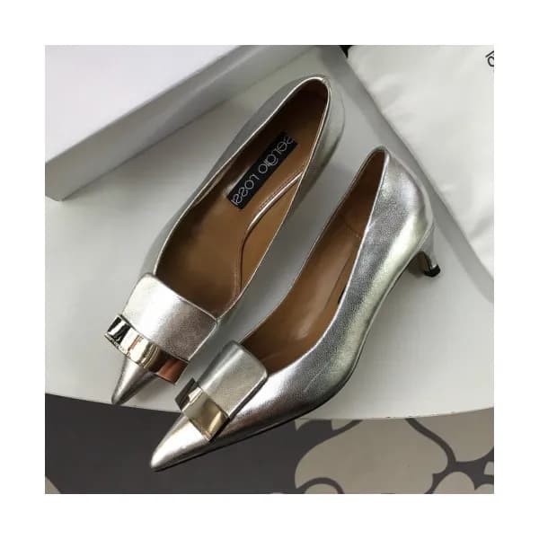 Sergio Rossi 2019 Ladies Gliiter Middle-heel Leat… - 1