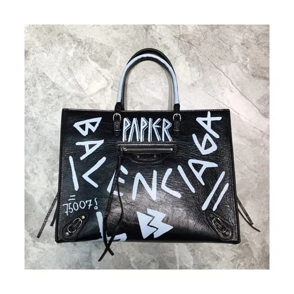 Balenciaga 2019 Leather Tote Shoulder Bag,33CM - 발… - 1