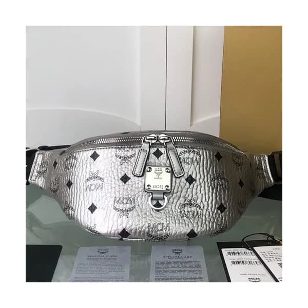 MCM 2019 Visetos Leather Hip Sack Belt Bag,36cm - … - 1
