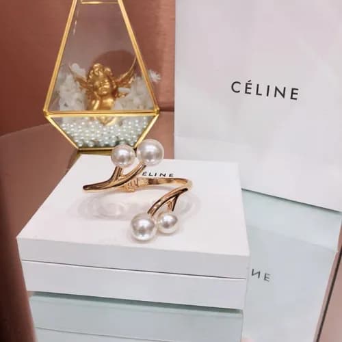 CELINE Yellow Gold Bangle - 셀린느 여성용 팔지18k 도금 옐로우 … - 1