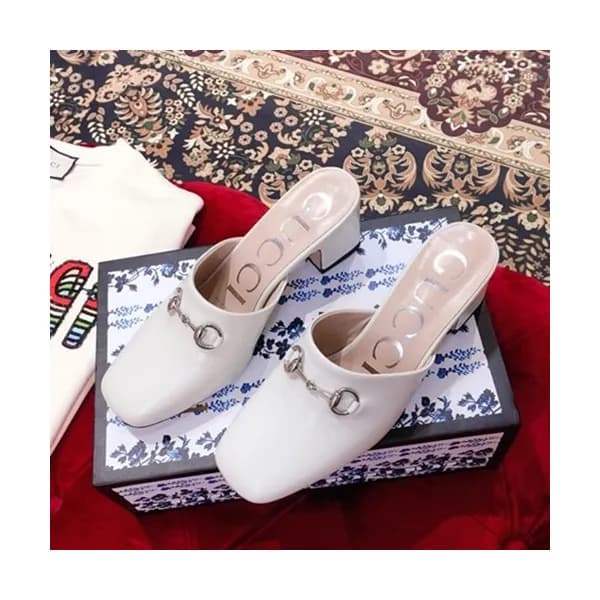Gucci 2019 Ladies Leather Middle-heel Bloafer - 구찌… - 1