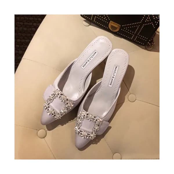 Monolo Blahnik 2019 Ladies Silk Middle Heel Slippe… - 1