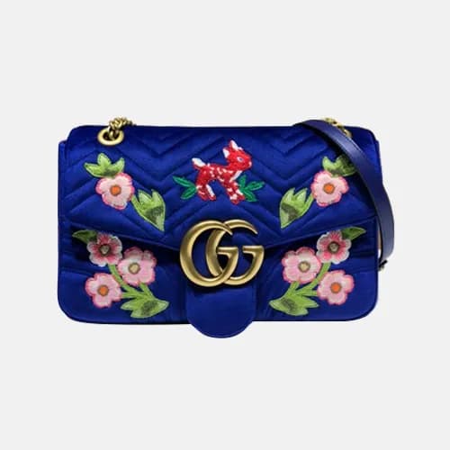 Gucci 2019 GG Marmont Matlase Velvet Women Shoulde… - 1
