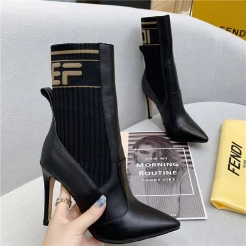 Fendi 2020 Women's Leather High Heel Ankle Boo… - 1