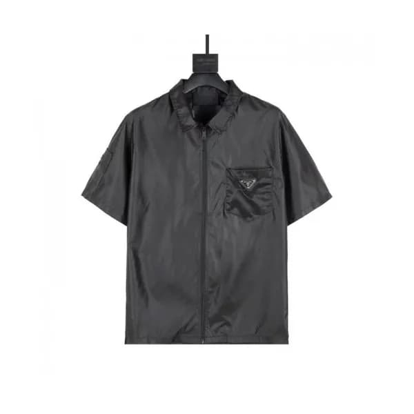 Prada Mens Basic Logo Short Sleeved Tshirts Black… - 1