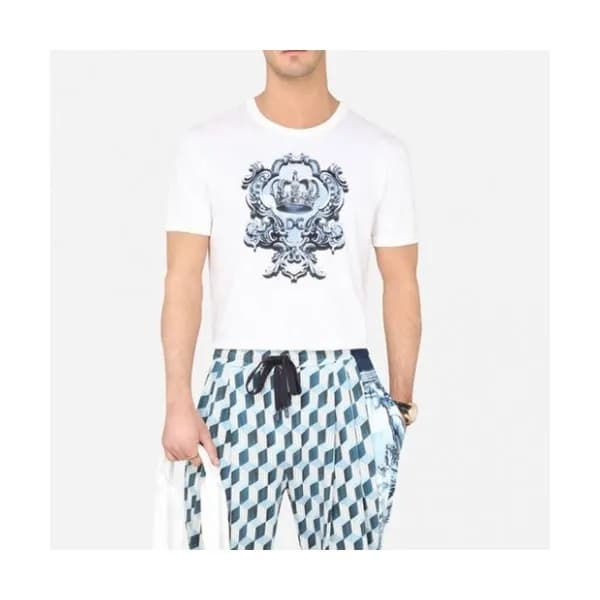 Balmain Mens Logo Cotton Short Sleeved Tshirs Whi… - 1