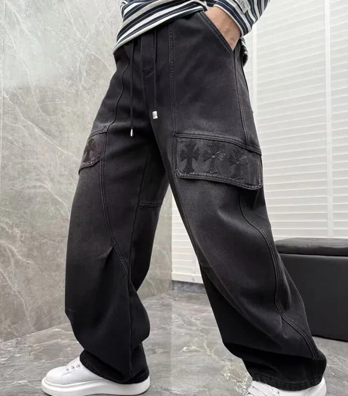 크롬하츠 남성 스웻 데님 팬츠 - Chrom Hearts Mens Sweat Pants -… - 1