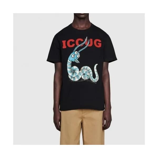 Gucci Mm/Wm Logo Short Sleeved Tshirts Black - 구찌… - 1