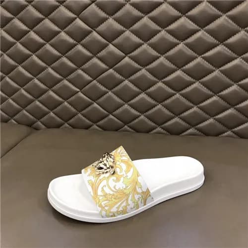 Versace 2021 Men's Leather Slipper,VERS0585 - … - 1