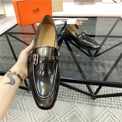 Hermes 2021 Men's Leather Oxford Shoes,HERS053… - 1