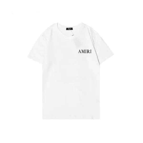 Amiri Mm/Wm Logo Cotton Short Sleeved Tshirts Whit… - 1
