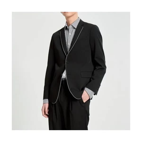 Fendi Mens Casual Logo Cotton Suit Jackets Black … - 1