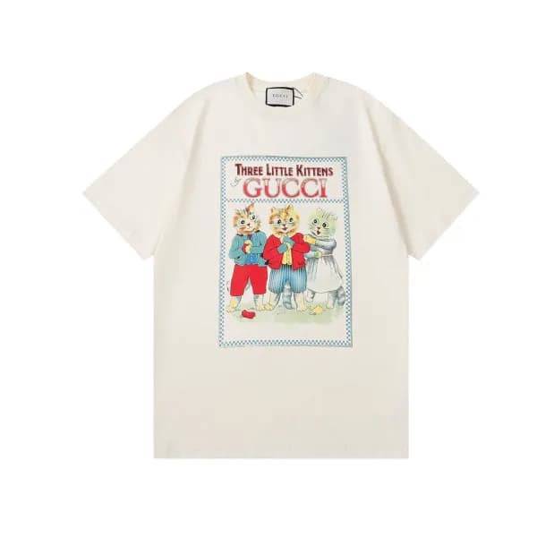 구찌 남자 크루넥 아이보리 반팔티 - Unisex Ivory Tshirts - guc045… - 1