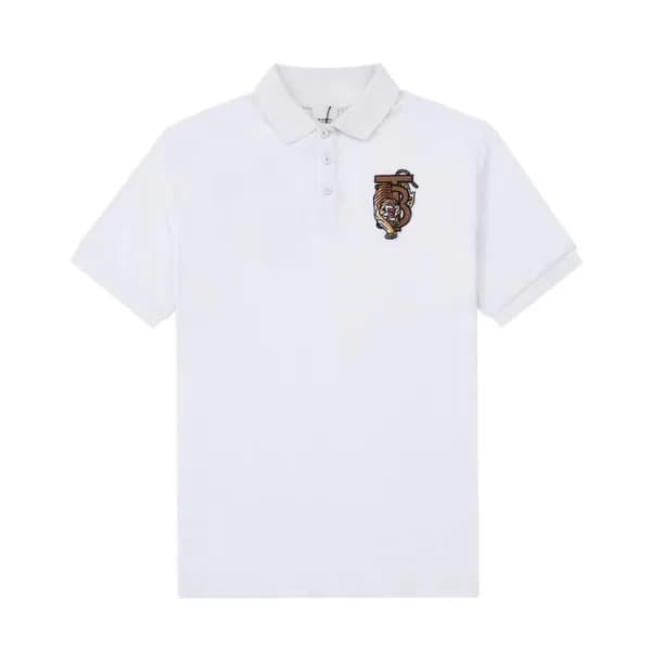 버버리 남자 폴로 화이트 반팔티 - Unisex White Tshirts - bur0429… - 1