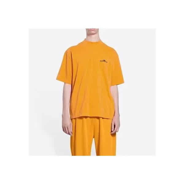 발렌시아가 남성 크루넥 오렌지 반팔티 - Mens Orange Tshirts - bal01… - 1