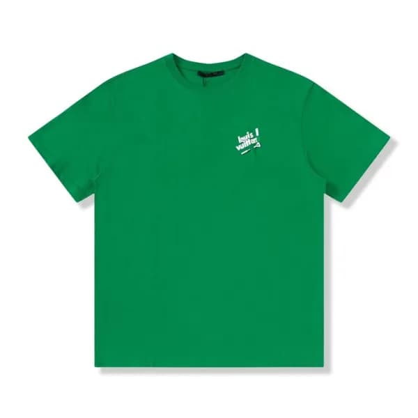 루이비통 남성 크루넥 그린 반팔티 - Mens Green Tshirts - lou04032… - 1