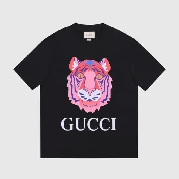 구찌 남성 크루넥 블랙 반팔티 - Mens Black Tshirts - guc04661x - 1