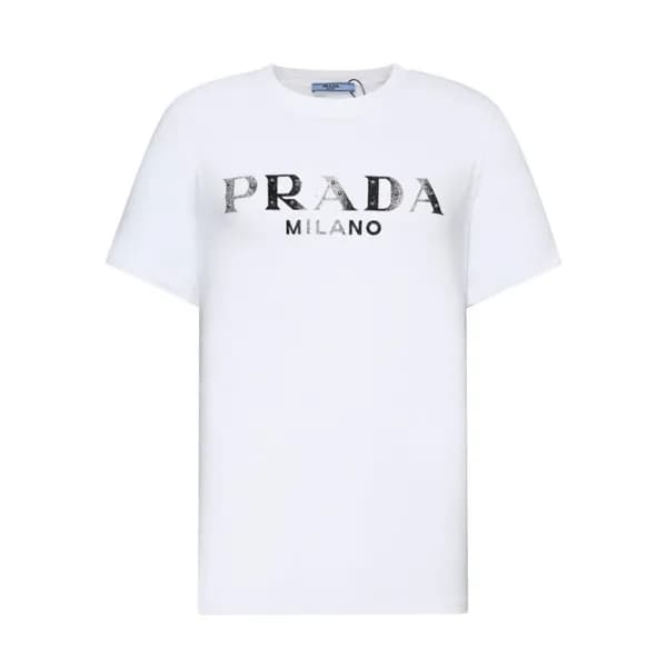 프라다 남성 크루넥 화이트 반팔티 - Mens White Tshirts - Pra02634… - 1