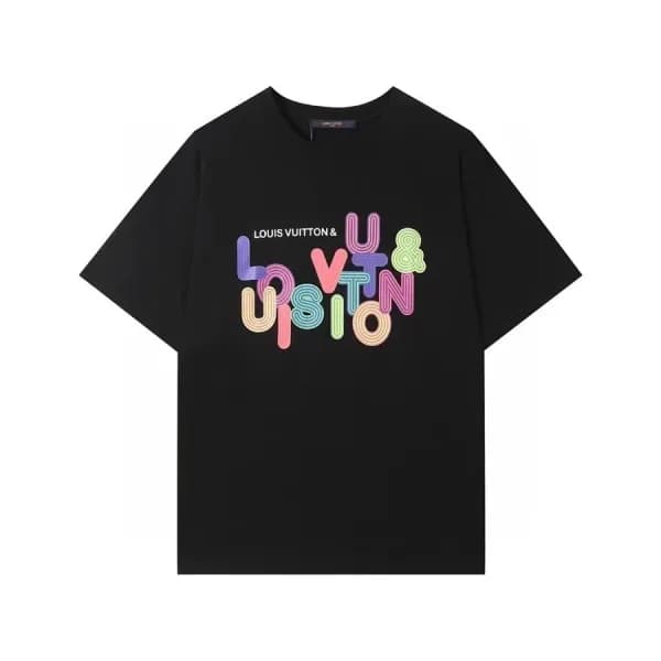 루이비통 남성 크루넥 블랙 반팔티 - Mens Black Tshirts - lou04090… - 1
