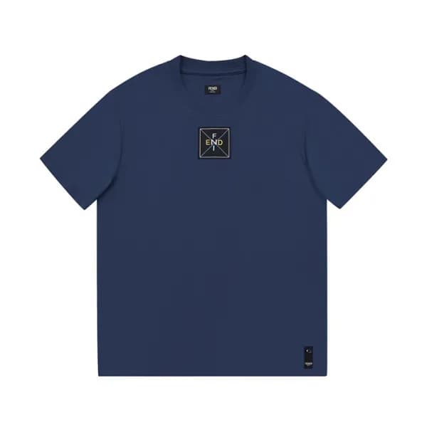 펜디 남성 네이비 크루넥 반팔티 - Mens Navy Tshirts - fen01216x - 1