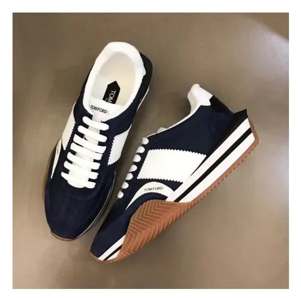 톰포드 남성 캐쥬얼 네이비 스니커즈 - Mens Navy Sneakers - tof001x - 1