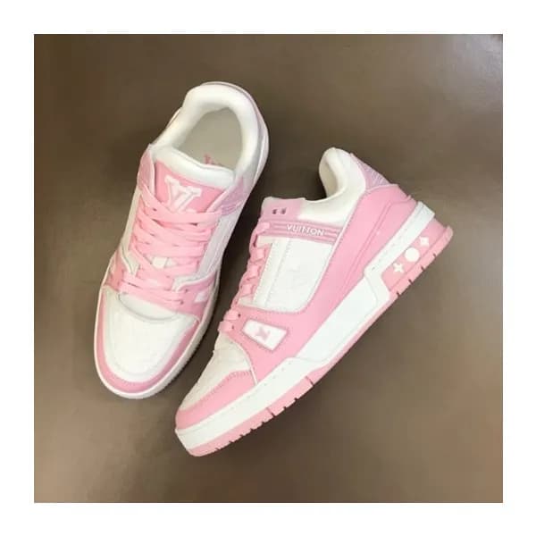 루이비통 남/녀 Trainer 핑크 스니커즈 - Unisex Pink Sneakers - … - 1