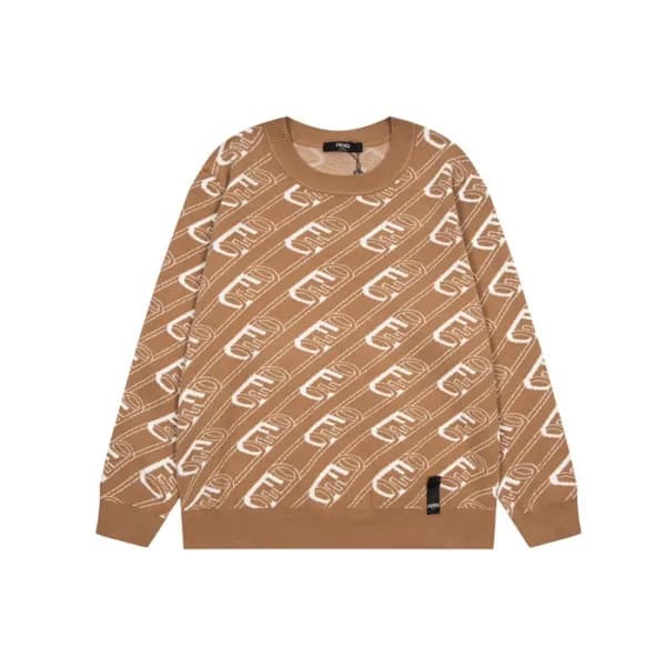 펜디 남성 트렌디 카멜 니트 - Fendi Mens Camel Sweaters - fen0… - 1