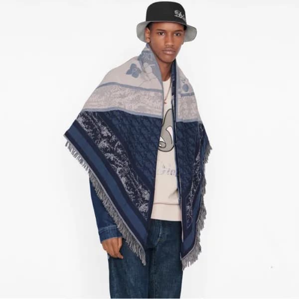 디올 남/녀 네이비 스카프 - Dior Unisex Navy Scarf - di156x - 1