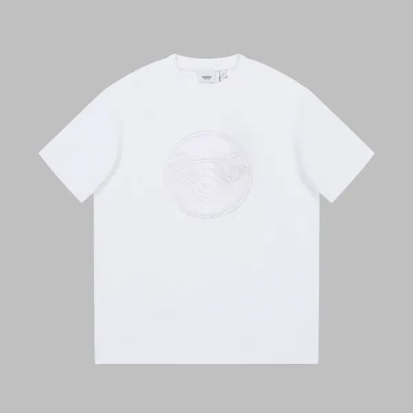 버버리 남성 화이트 크루넥 반팔티 - Burberry Mens White Tshirts -… - 1