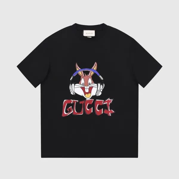 구찌 남/녀 블랙 크루넥 반팔티 - Gucci Unisex Black Short sleev…