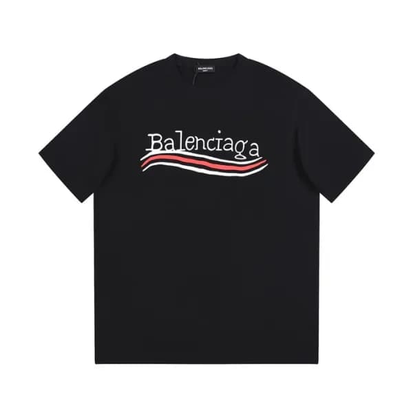 발렌시아가 남성 크루넥 블랙 반팔티 - Balenciaga Mens Black Short … - 1