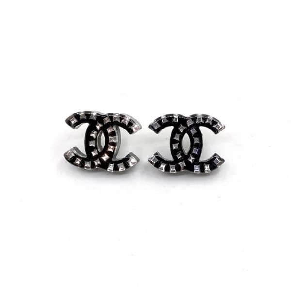 샤넬 여성 블랙 이어링 - Chanel Womens Black Gold Earring - … - 1
