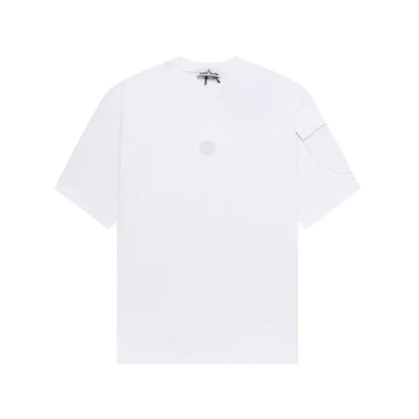 스톤아일랜드 남성 화이트 크루넥 반팔티 - Stone Island Mens White Ts… - 1