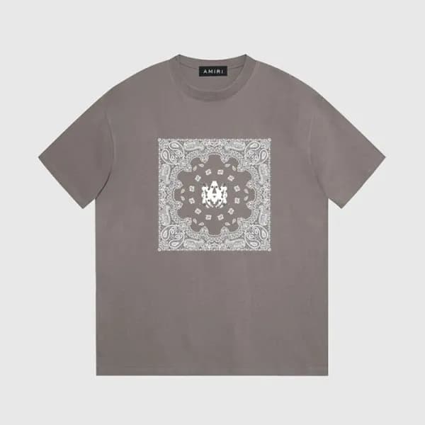 아미리 남성 그레이 크루넥 반팔티 - Amiri Mens Gray Short sleeved… - 1