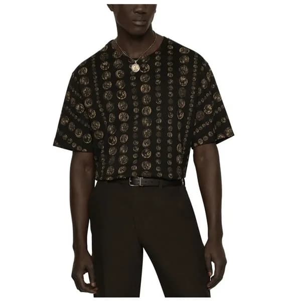 돌체앤가바나 남성 블랙 반팔티 - Dolce&Gabbana Mens Black Short … - 1